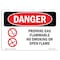 Signmission OSHA Danger Sign, Propane Gas Flammable No Smoking, 10in X 7in Decal, 7" W, 10" L, Landscape OS-DS-D-710-L-1539 - alternate 1